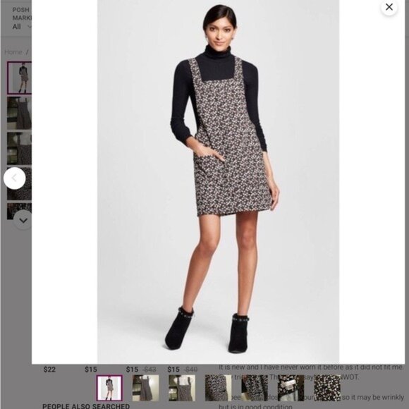 Blokecore gorpcore nostalgia earthy artisanal Floral Corduroy Overall Dress xs - Picture 1 of 6